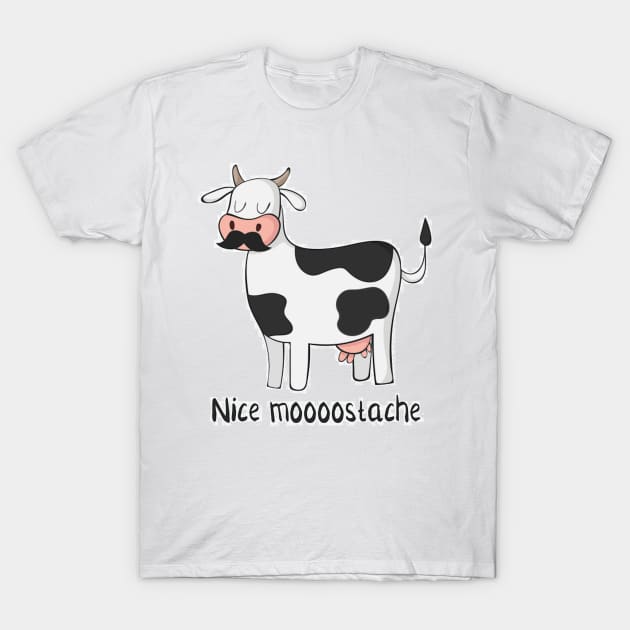 a cow with moostache T-Shirt by t-shiit
